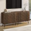Commode décorative, 36 po de largeur, armoire 2 portes, rangement, décoratif, stratifié noyer foncé, style Mid-Century, transitionnel