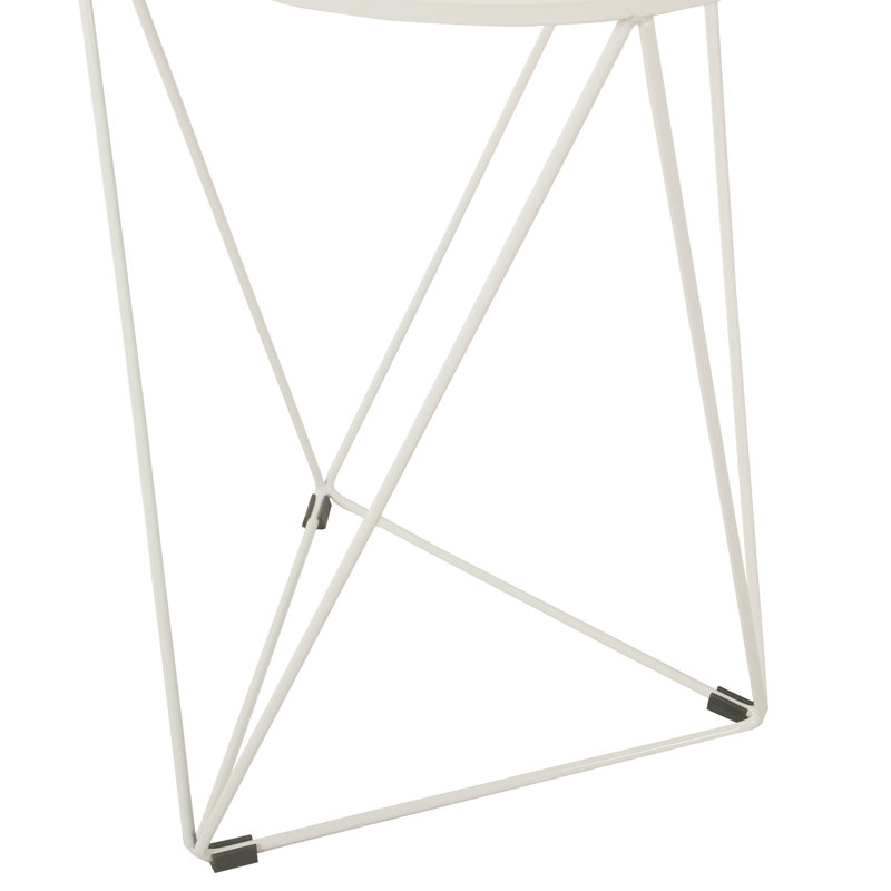 Table de bout avec cadre en verre Chylie, Blanc