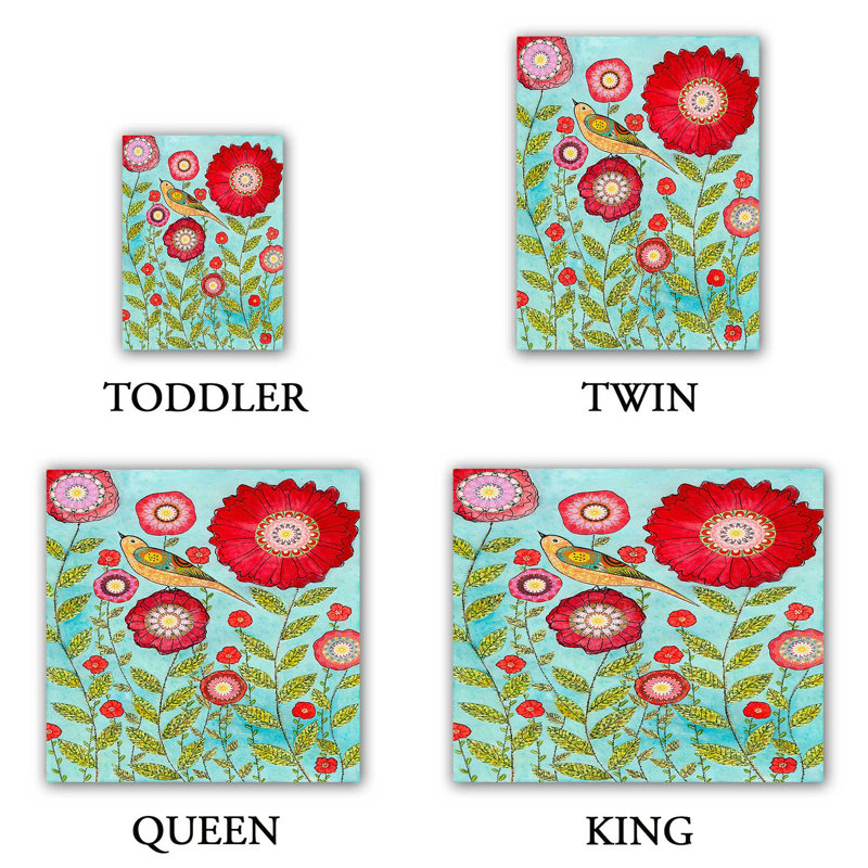 Ensemble de housse de couette Flowers, 1 housse de couette grand + 2 taies standards