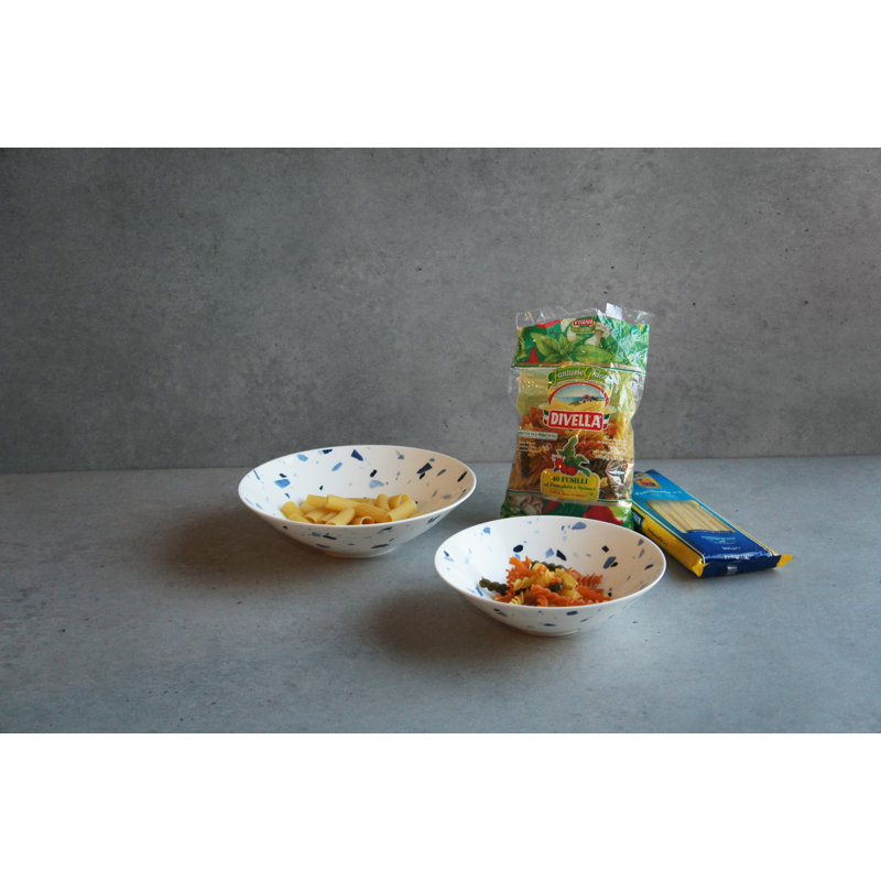 Terrazzo Azzurro Bone China Pasta Bowl