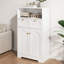 Armoire de salle de bain autoportante avec tablette ouverte 2 portes 2 tiroirs, rangement au sol pour la salle de bain, cuisine