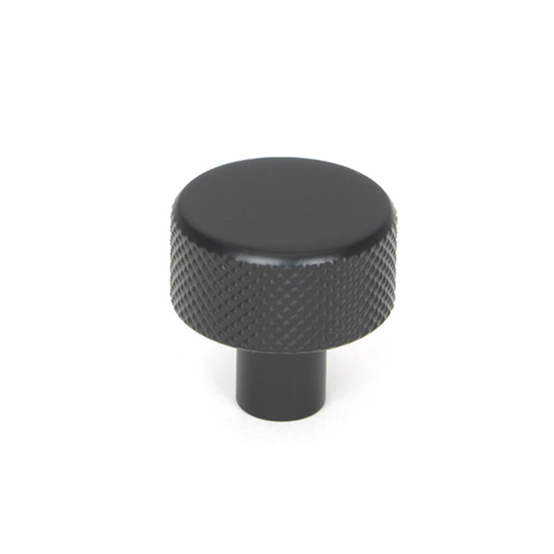 Round Knob, Matt Black, 2.5 cm