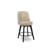 MINCETA Counter Height Bar Stools, 26" Swivel Bar Stools with Solid Wood Legs, Farmhouse Upholstered Barstools with Nailhead Trim Design for Kitchen Island, Home Bar, Performance Fabric, Gray-813899803-813899802