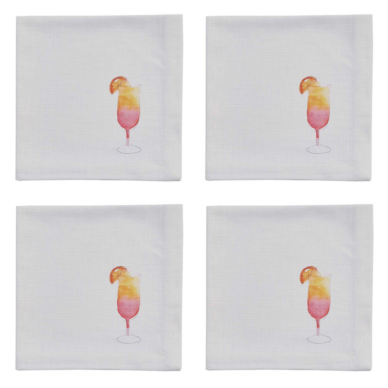  Ensemble de 4 serviettes blanches White Sunrise