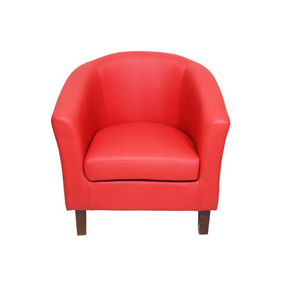 Mina Faux Leather Barrel Chair