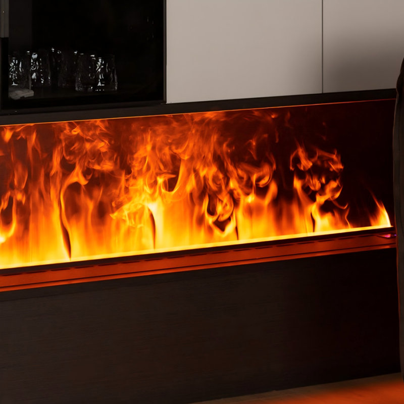 Humidificateur électrique de cheminée 31,50 "avec flamme de brume simulée, décor encastré pour salon