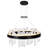 Modern LED 32in Chandelier – Flush Mount Black & Satin Gold Fixture, Integrated Dimmable Lighting for Dining Room, Bedroom, or Entryway-1075517081-1200974724