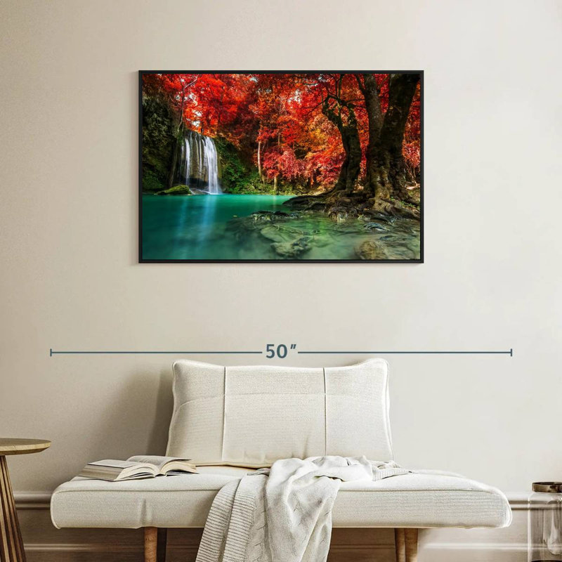 Alvord Autumn Trees And Waterfall, 25" H x 37" W