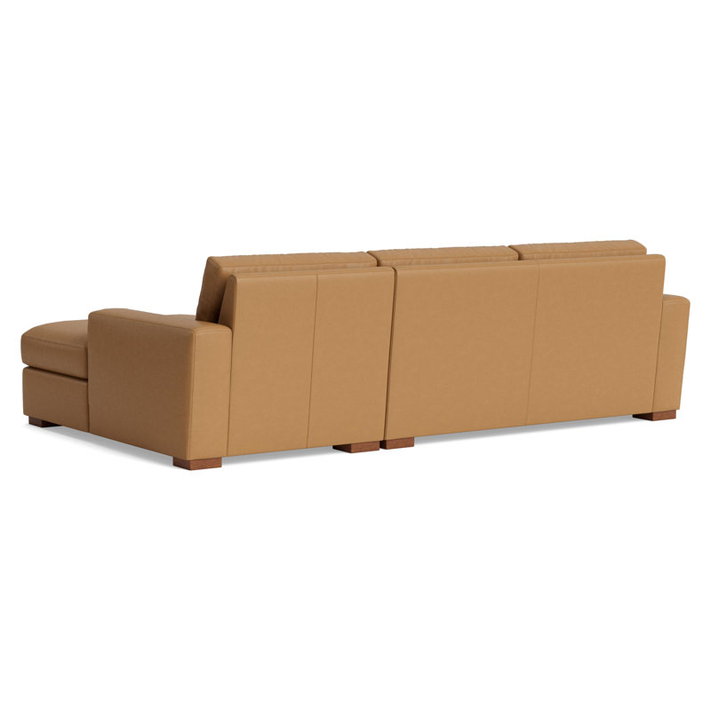 Couch Potato Chaise Sectional, Right Hand Facing, Leather - Butterscotch