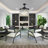 42'' Black Crystal Ceiling Fan with LED Lights For Living Romm & Dining Room