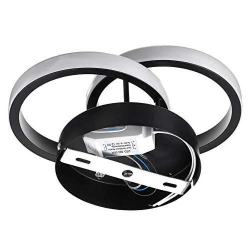 Verbrande 2-Light 25cm LED Integrated Semi Flush Mount, Black, 6000K