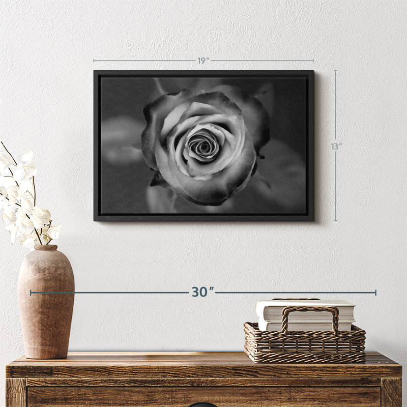 " Black White Rose ", 13" H x 19" W