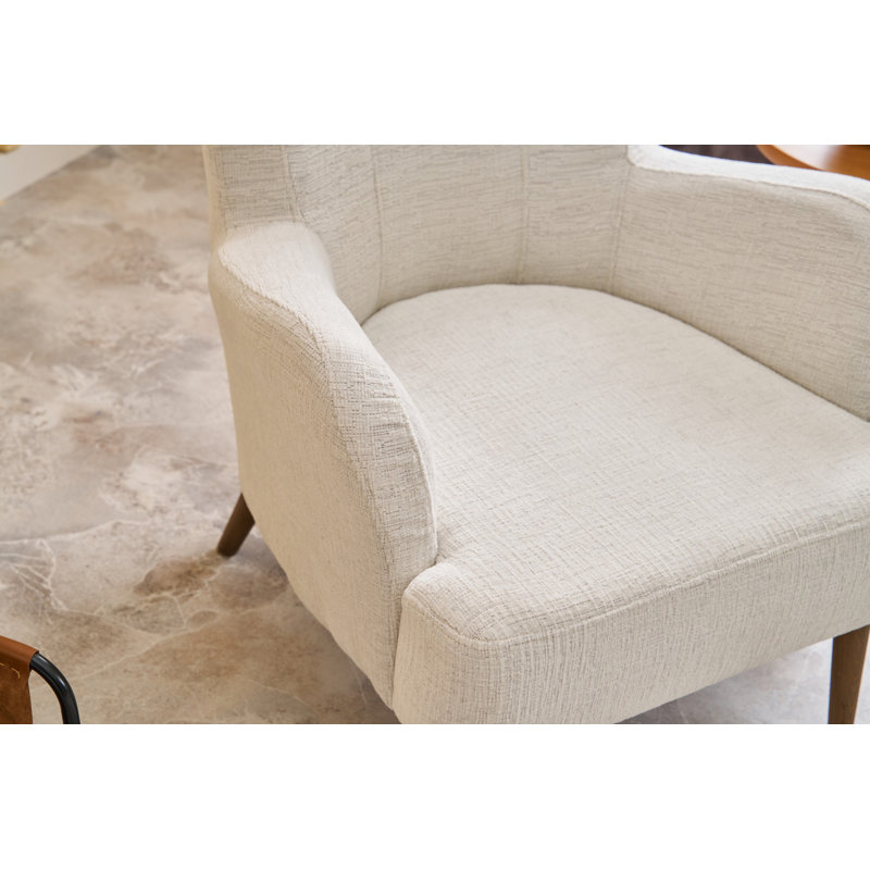 Fauteuil à oreilles, Mélange de polyester blanc Nampreet
