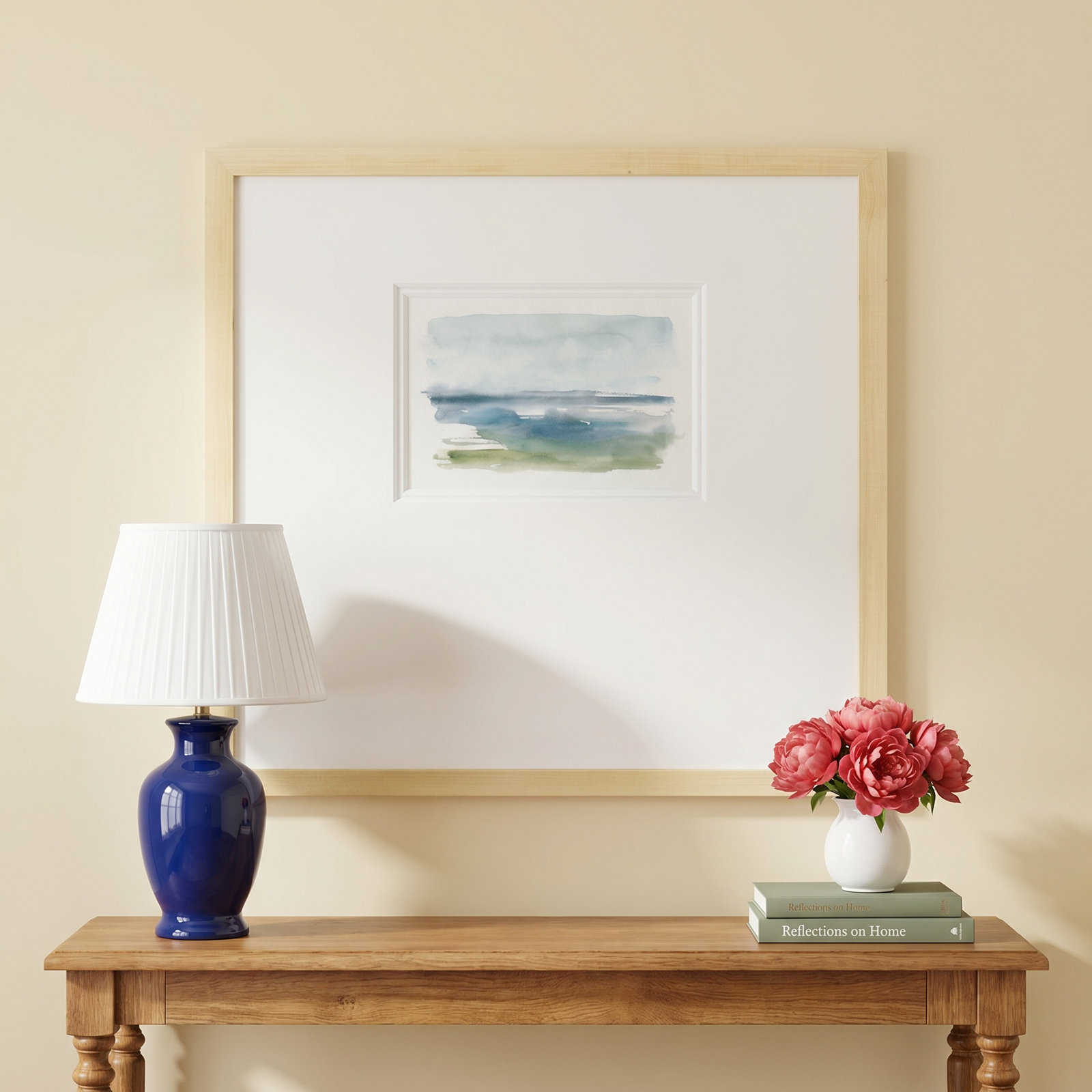 Coastline Splash IV Print, 21" H x 21" W x 1.125" D, Natural
