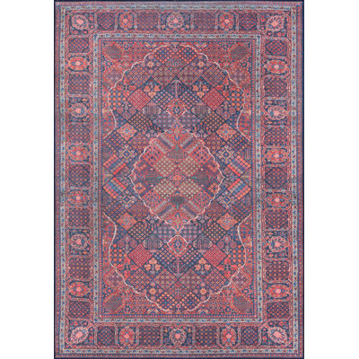 Tapis oriental rouge / bleu marine