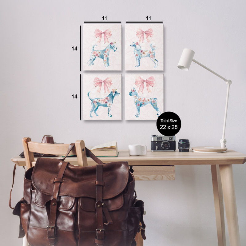 Ensemble de 4 chics chics pastels chics, par Carol Robinson, H 14 po x l 11 po