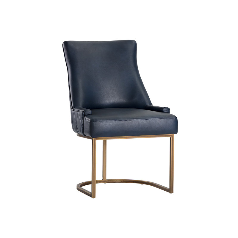 Chaise d'appoint en similicuir 18,5 po H, Bleu