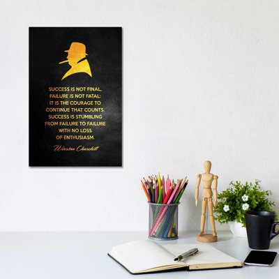 Art textuel sur toile tendue Winston Churchill