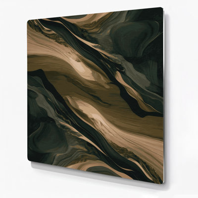 Abstract Landscape 52 Green Metal Wall Art