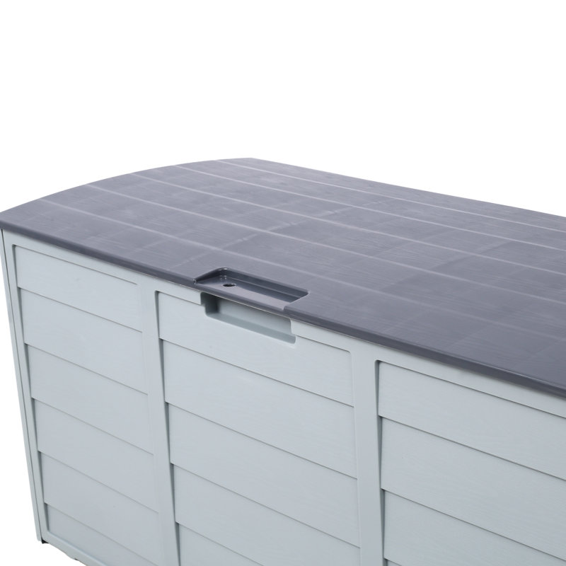 Coffre de terrasse pour l'extérieur et l'organisation - remise de 75 gallons en résine avec roues, coussins de patio, piscine
