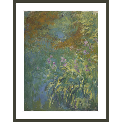 «Irises by the Pond» par Claude Monet, impression giclée encadrée