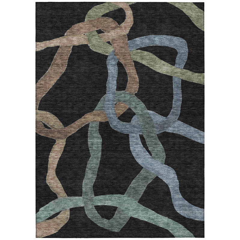 Machine Washable Indoor/Outdoor Jozwiak ACN2394 Abstract Rug, Rectangle 10' x 14'