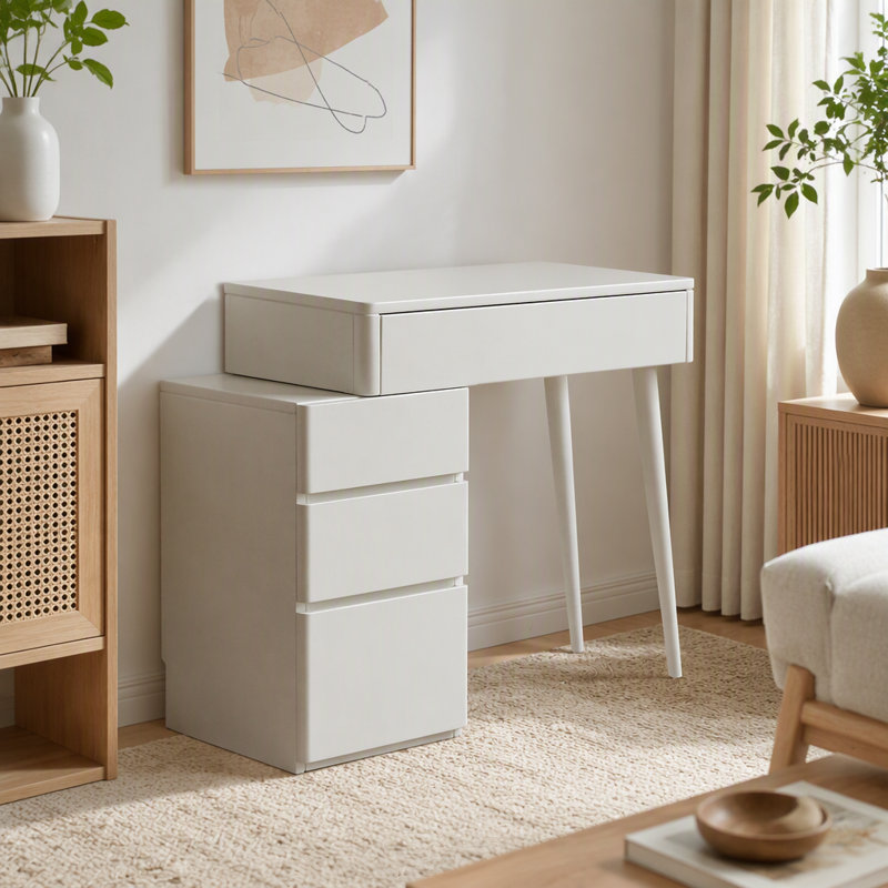 Bureau en bois blanc sans miroir 80Cm