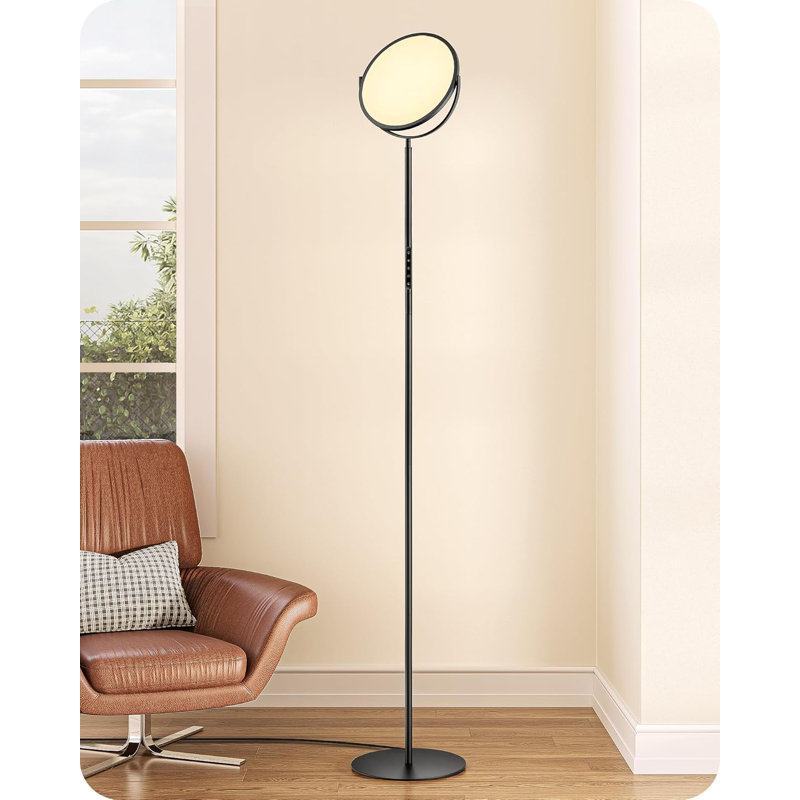 76'' Black Dimmable LED Floor Lamp with Remote