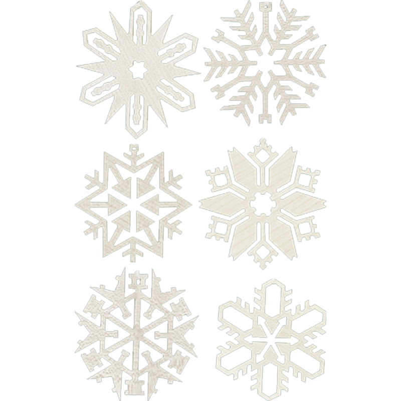 Ensemble d’ornement figurine suspendue flocons de neige assortis 6 pièces Richard Glaesser