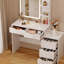 Bureau de meuble-lavabo l 31,5 po Mohibullah avec miroir lumineux de L 25,5 po, 5 tiroirs et 3 tablettes, taille réglable.