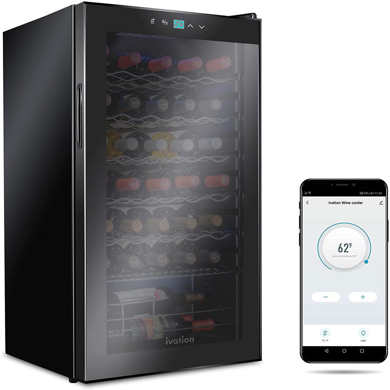 Ivation Single Zone 18.7 " Freestanding 34 Bottle Wine Refrigerator