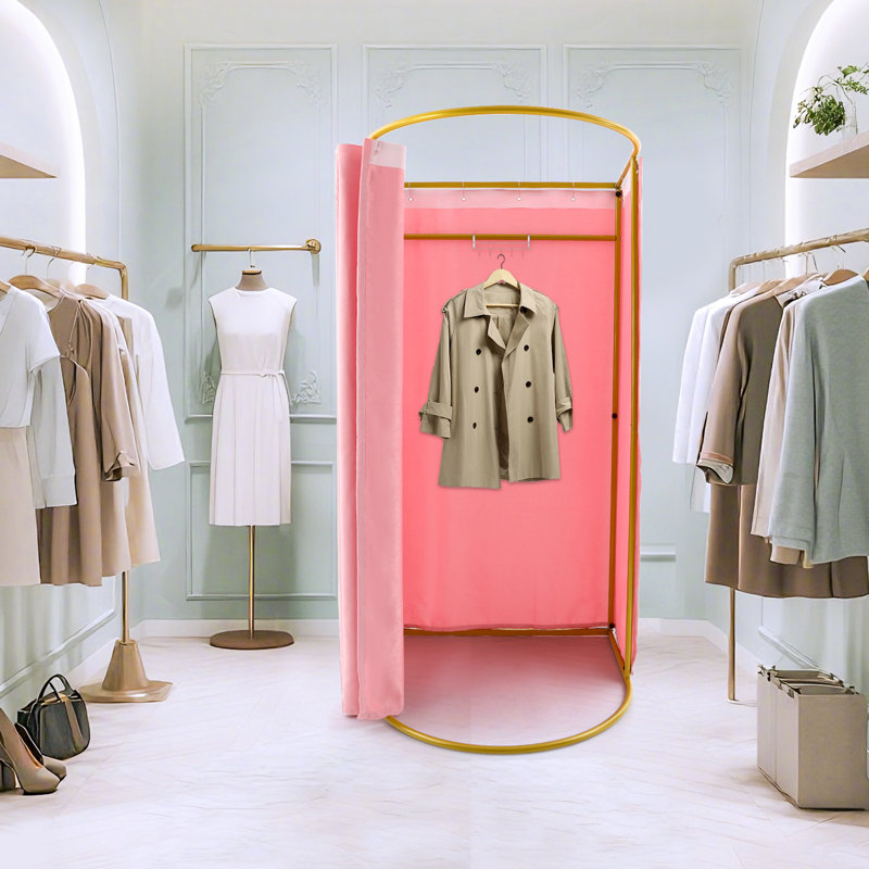 Freestanding Dressing Room with Curtains