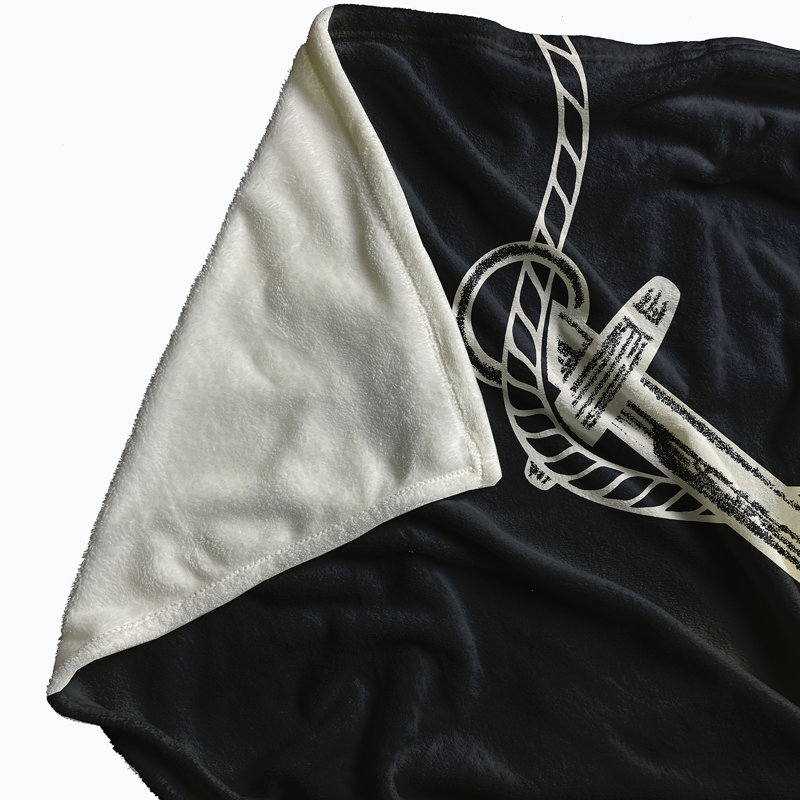 Couverture en molleton Anchored, L 60 po x L 80 po, Requin bleu