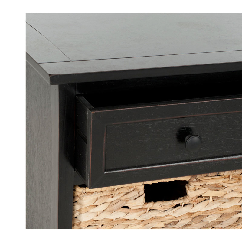 Banc de rangement 3 tiroirs Aneiyah Hern, Noir vieilli