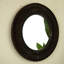 Miroir d'appoint mural rond en bambou naturel