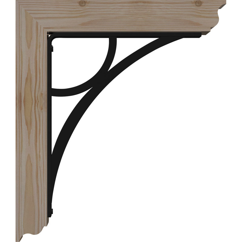Triple support de fer Galveston, H 16 po x P 14 po, Sapin de Douglas de l 3 1/2 po x T 2 po (lisse)