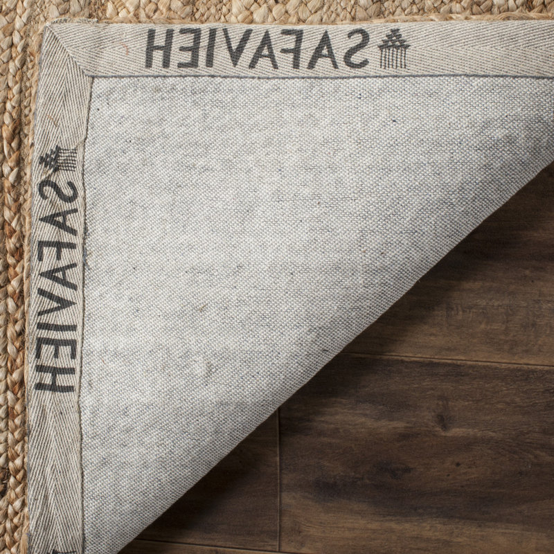 Tapis de couleur unie en jute tissé à la main en fibres naturelles, Rectangle 5 pi x 8 pi