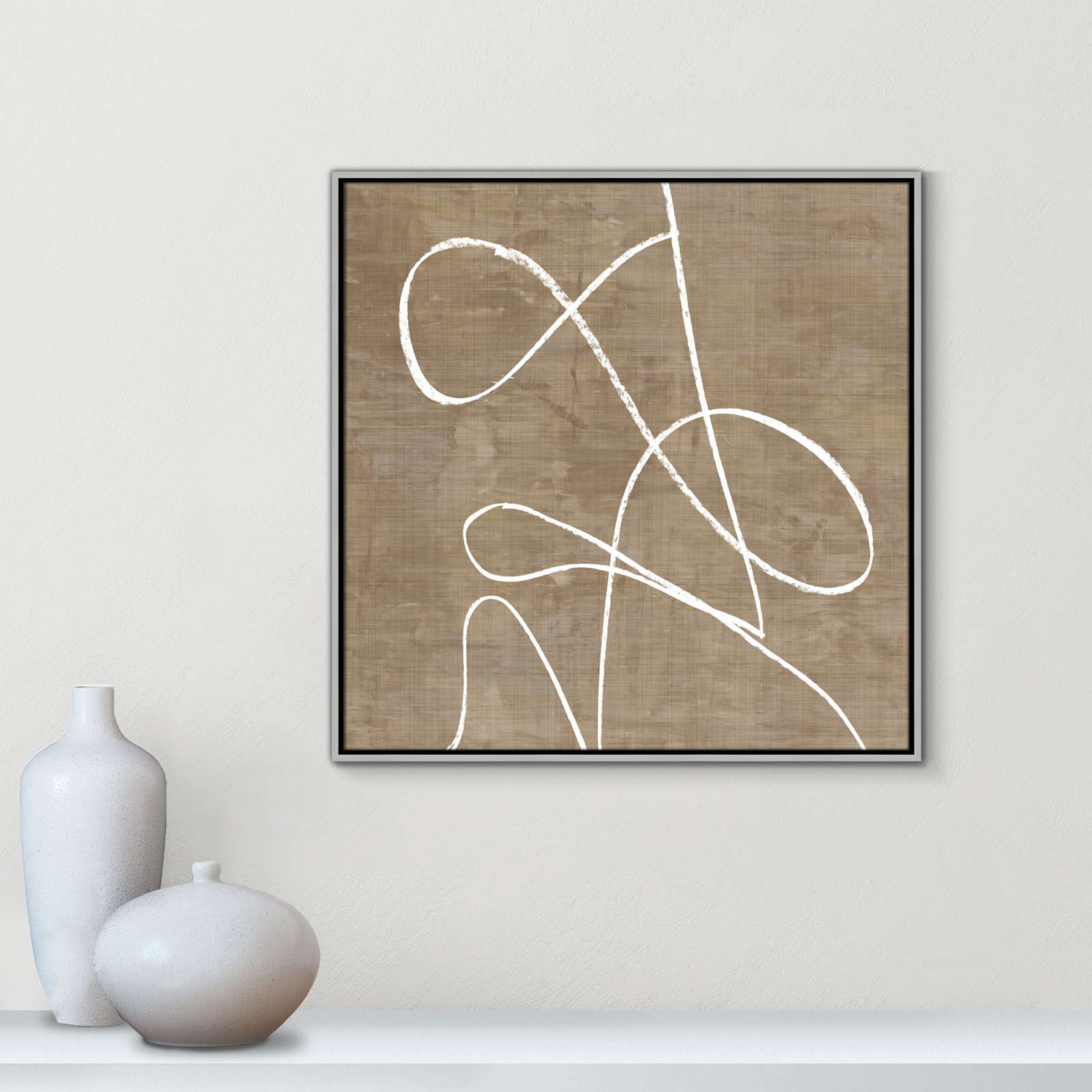 Catana "Swooping Lines" Print, 31.5" H x 31.5" W, Silver