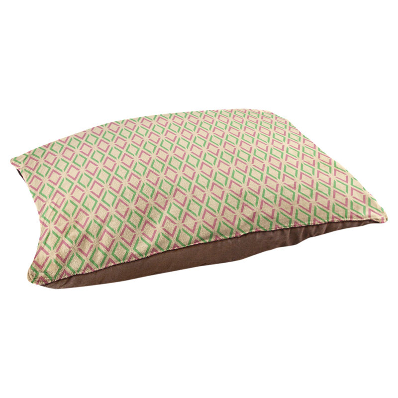 Coussin Byrge, Grand (l 42,5 po x P 32,5 po x H 14 po), Rose / Vert / Blanc