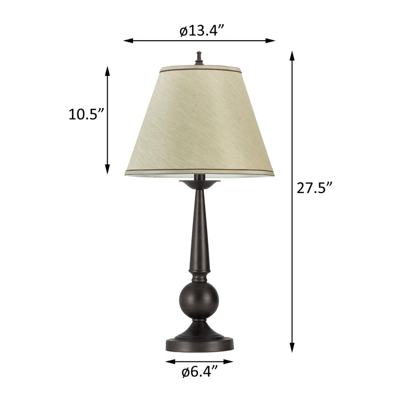 Lampe de table 27 po avec abat-jour empire bronze (ensemble de 2)
