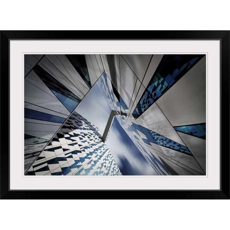 «Straub Triangular Caleidoscope» par Dan Clausen Hansen - impression d'art graphique, Cadre noir, H 20 po x l 26 po x P 1 po