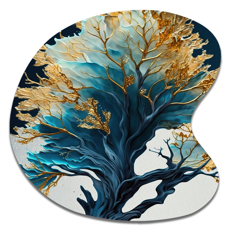 Covelle - Décoration murale irrégulière en métal à feuilles tombantes, H 27 po x l 27 po