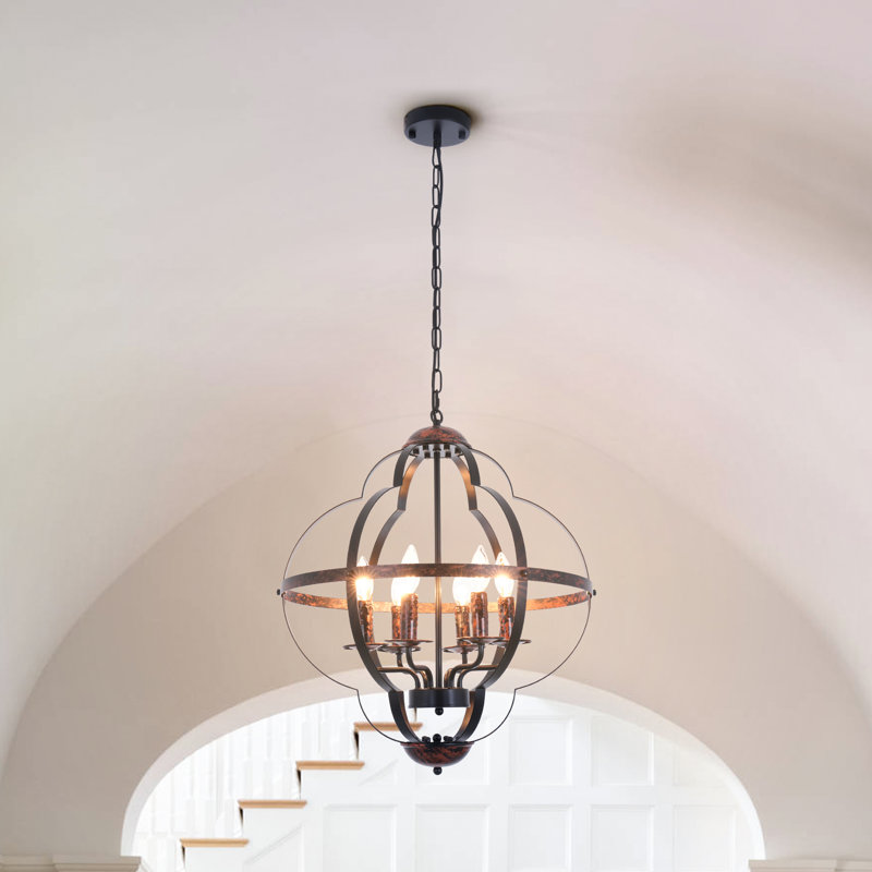 24" 6 - Light Dimmable Geometric Chandelier