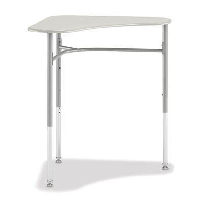HON SmartLink Student Desk, Triangle, Adjustable Height, White Top, Set of 2