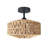 10.4" 1-Light Boho Natural Hemp Rope Semi Flush Mount Light,For Living Room, Kitchen, Hallway(Bulb Not Include)