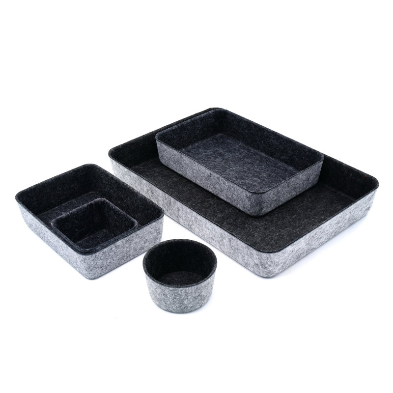 2.2'' H x 13.6'' W x 9.6'' D Office Drawer Organizer, Charcoal