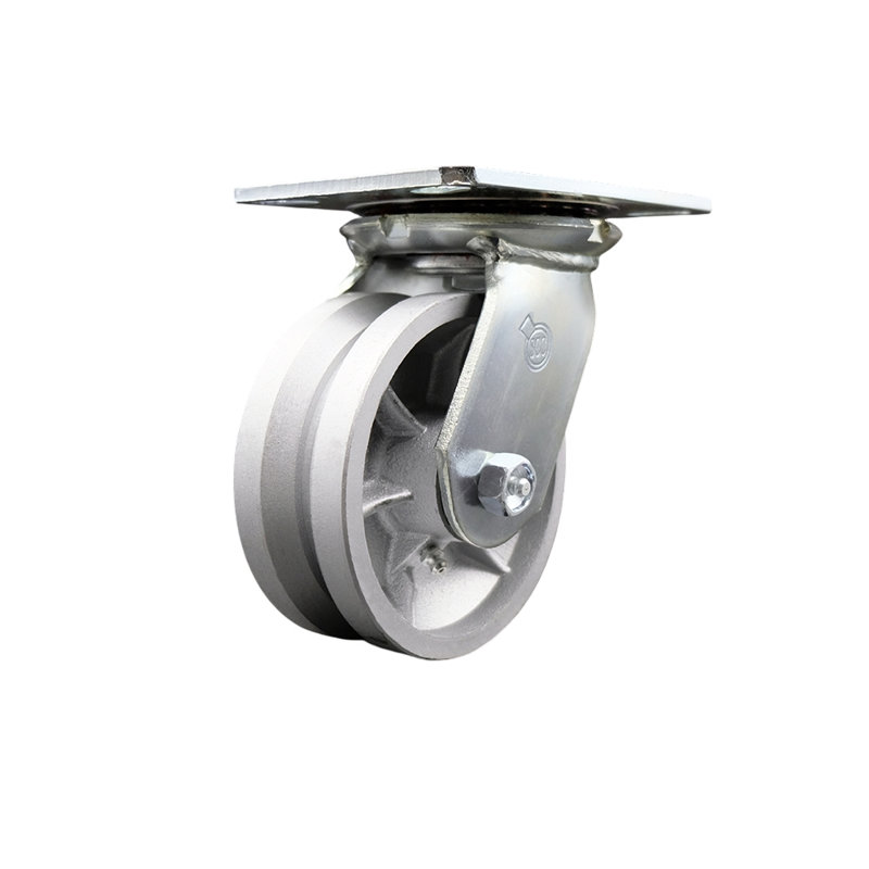 5 Inch Heavy Duty Top Plate V Groove Semi Steel Swivel Caster with Ball Bearing
