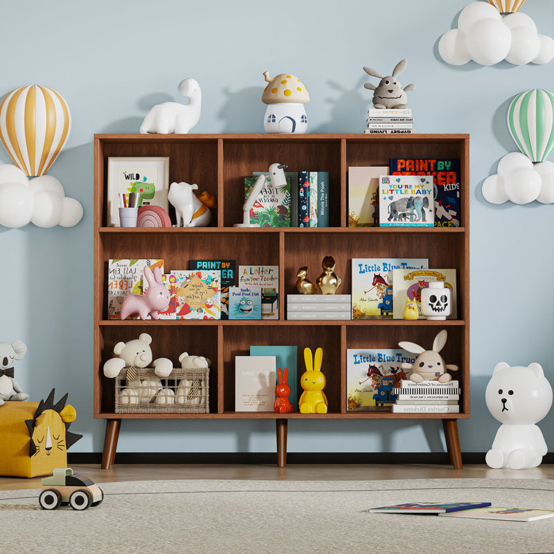 Adisyn No Subject Bookcase, Heritage Walnut, 42.5" H x 47.2" W x 9.4" D