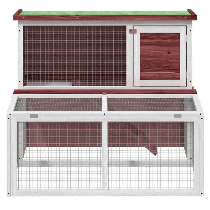 Cummington Small Animal Hutch, Mocha/White/Green