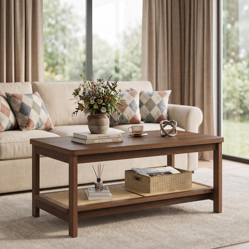 Table basse à 2 niveaux Boho, Walnut